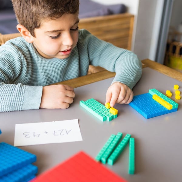 Student learning hands-on math concepts